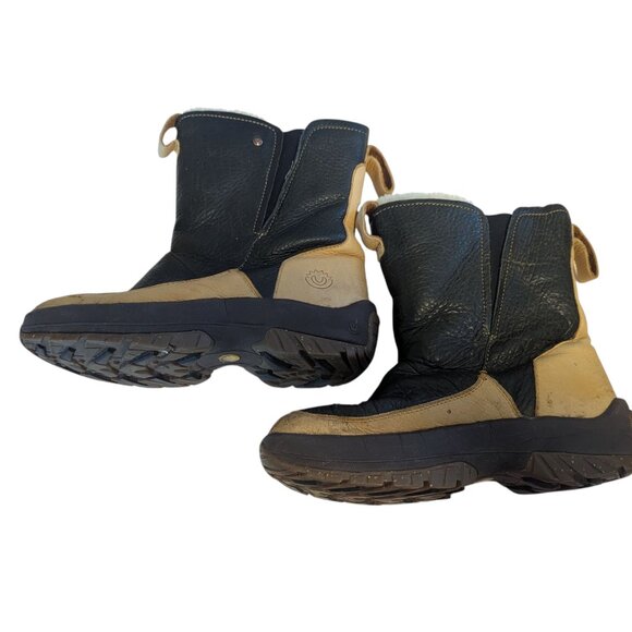 Ulu Tupik Shearling-Lined Pebbled Bison Leather Boots Brown Men's Size 10 - Picture 7 of 11